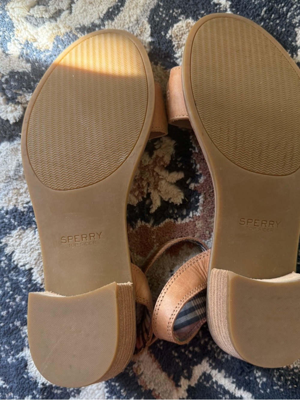 Sperry Top-Sider Leather Sandals Woven Strap Ankle Strap Brown Size 7.5 - Picture 4 of 5